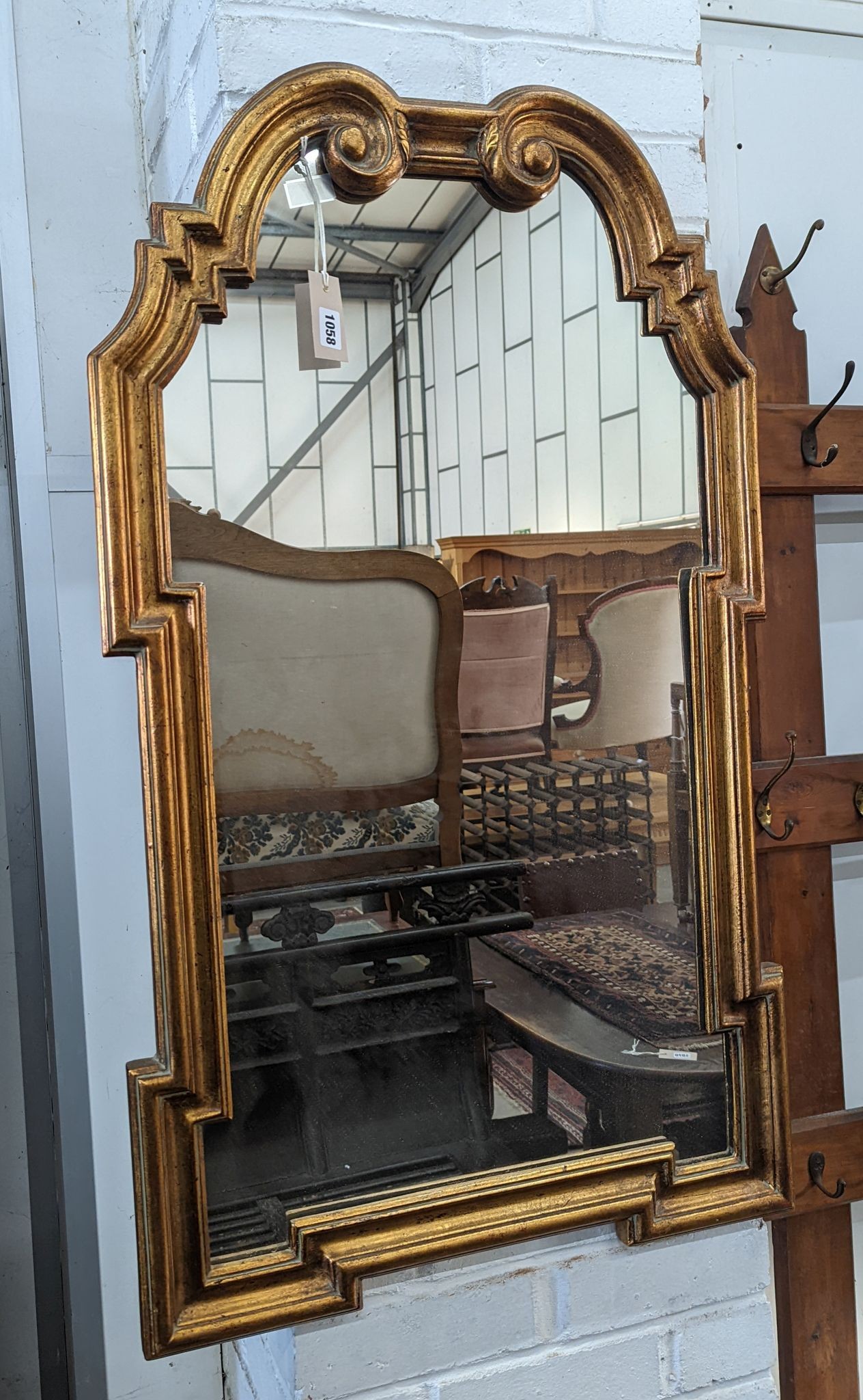 An 18th century style gilt framed wall mirror, width 59cm, height 102cm